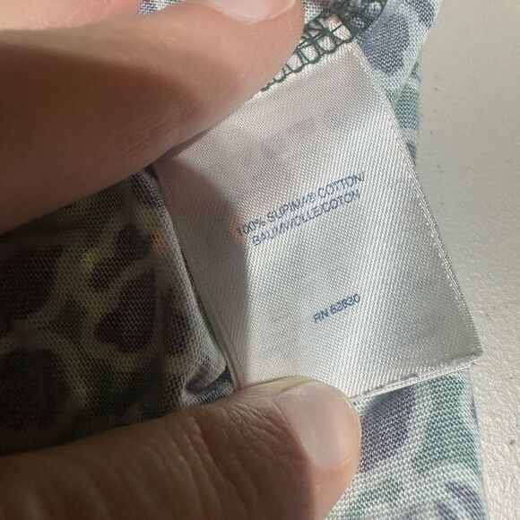 Lands' End Women's Floral V- Neck LS Supima Cotton T-Shirt Blue Size 2X Stretch - Picture 10 of 10